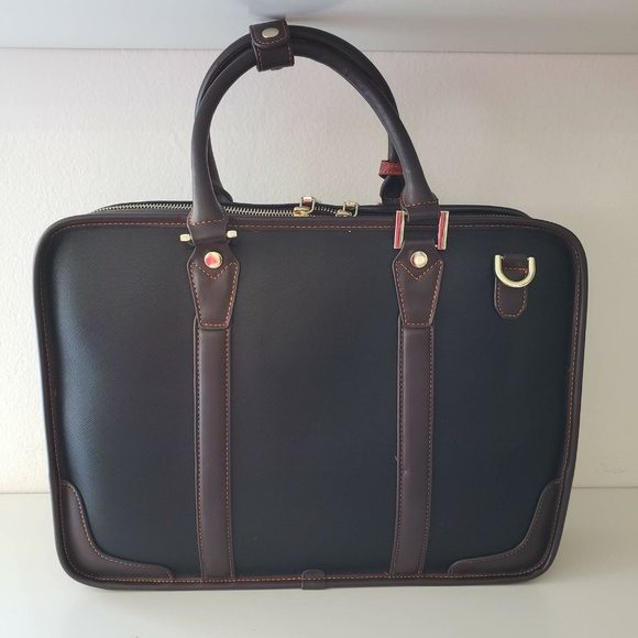 Furbo Design FRB012 Milano Briefcase - Black/Brown - Picture 2 of 6
